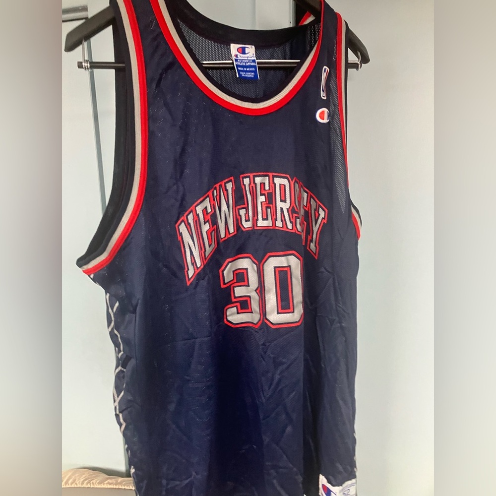 90s Kerry Kittles New Jersey Nets Champion brand NBA basketball Jersey Size 52
